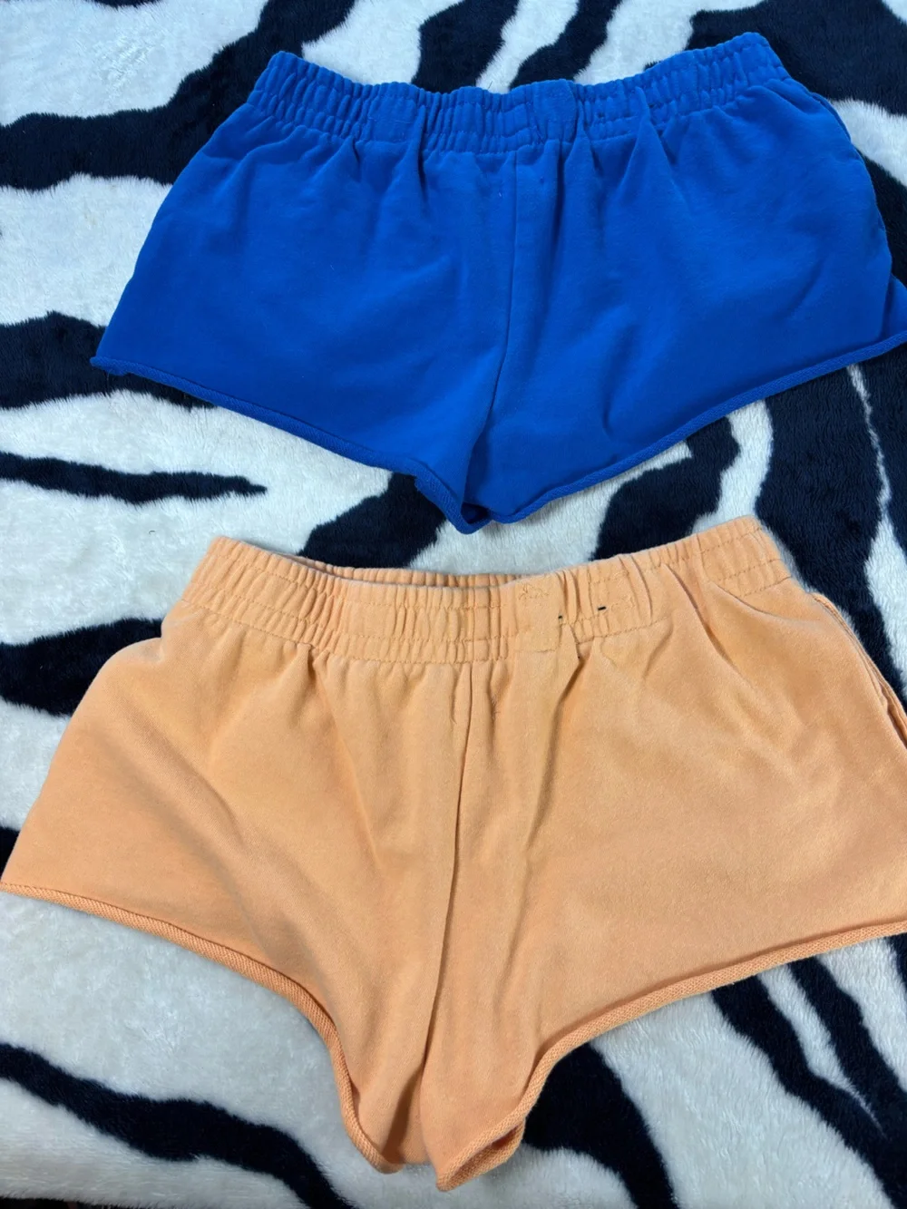 Bundle of 2 Garage Terry Low Rise Sweatshorts Orange Blue Shorts Medium Womens